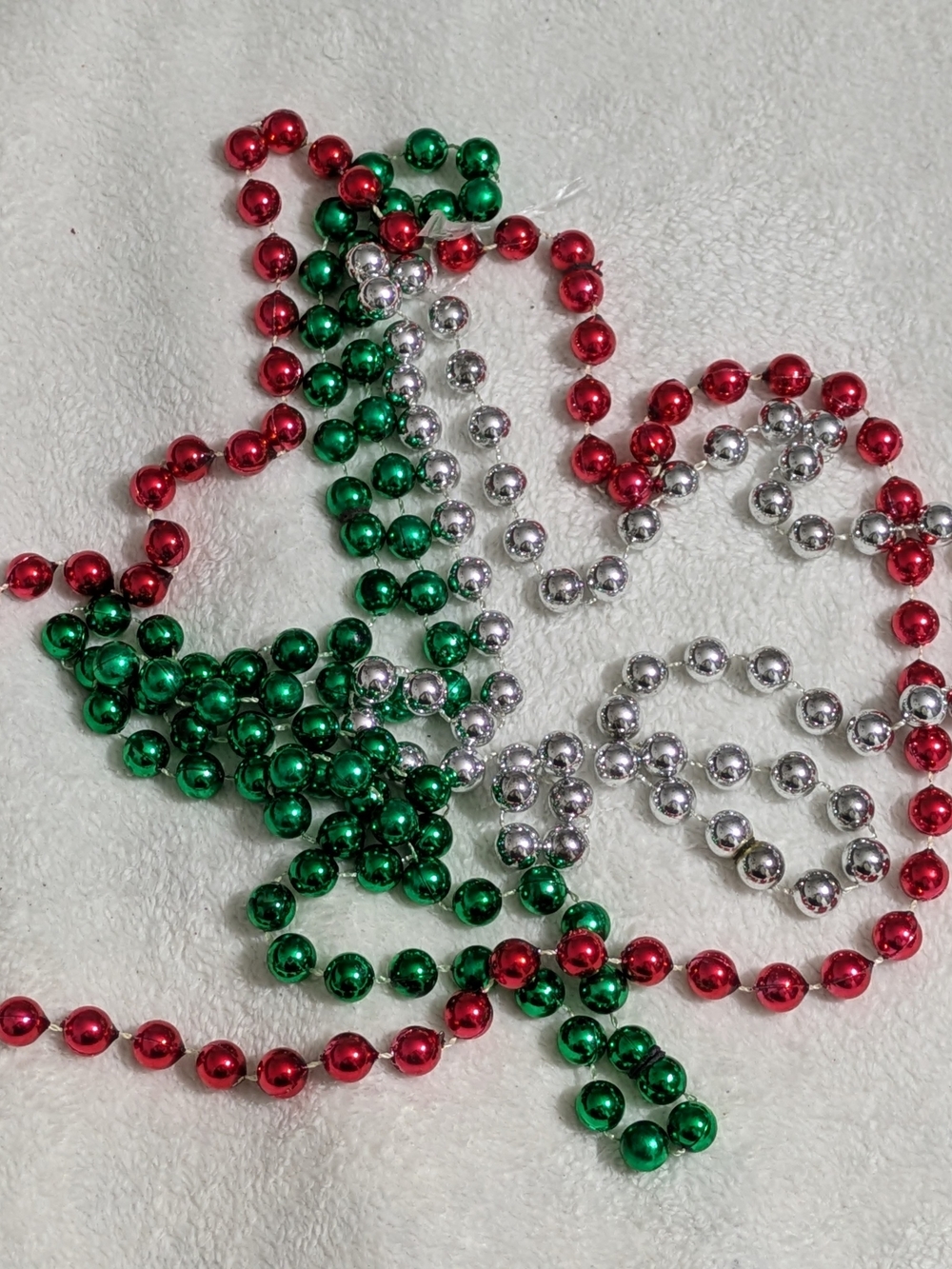 Mardi Gras / Christmas Holiday Metallic Bead Necklace Lot